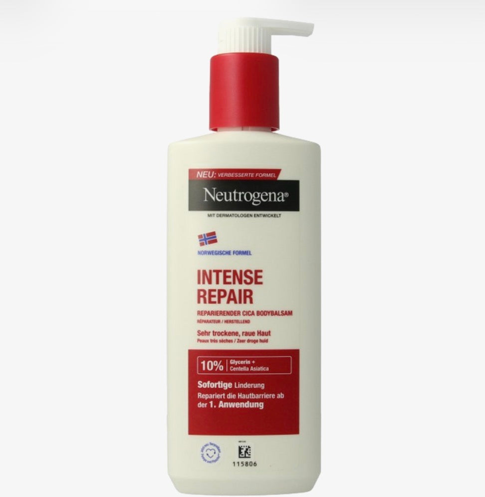 Neutrogena Intense Repair Cica Body Balm، 250 مل
بالمێ توند یێ چاڤدێرییا پێستێ، بۆ چاککرن و نەرمکرنا پێستێ
